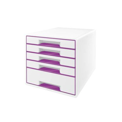 Obrázek Zásuvkový box Leitz WOW - 4+1 zásuvky / fialová