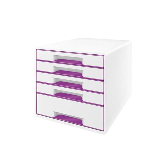 Obrázek z Zásuvkový box Leitz WOW - 4+1 zásuvky / fialová