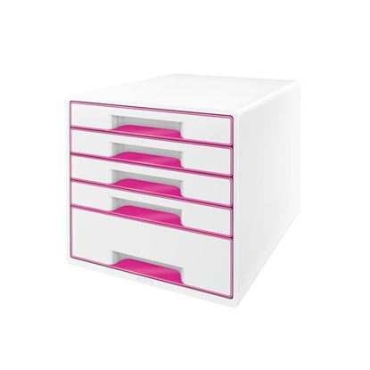 Obrázek Zásuvkový box Leitz WOW - 4+1 zásuvky / růžová