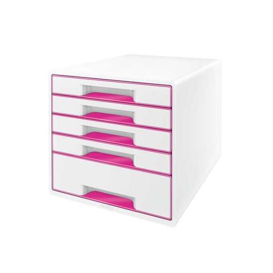 Obrázek z Zásuvkový box Leitz WOW - 4+1 zásuvky / růžová