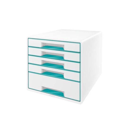 Obrázek z Zásuvkový box Leitz WOW - 4+1 zásuvky / tyrkysová