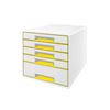 Obrázek z Zásuvkový box Leitz WOW - 4+1 zásuvky / žlutá