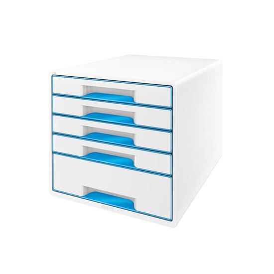 Obrázek z Zásuvkový box Leitz WOW - 4+1 zásuvky / modrá