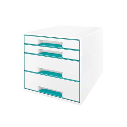 Obrázek Zásuvkový box Leitz WOW - 2+2 zásuvky / tyrkysová