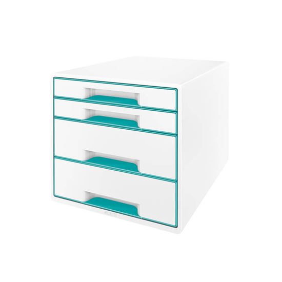 Obrázek z Zásuvkový box Leitz WOW - 2+2 zásuvky / tyrkysová