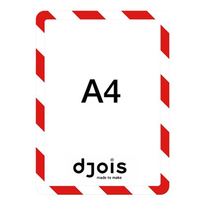 Obrázek Kapsy Magneto bezpečnostní - A4 / červeno-bílá / 2 ks / samolepicí