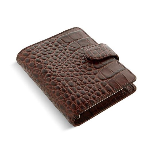 Obrázek z Diář Filofax Classic Croc - kapesní / kaštanová