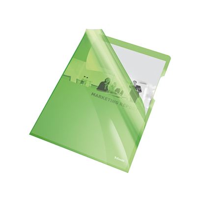 Obrázek Zakládací obal A4 silný barevný - tvar L / zelená 25 ks