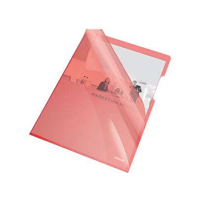 Obrázek Zakládací obal A4 silný barevný - tvar L / červená 25 ks