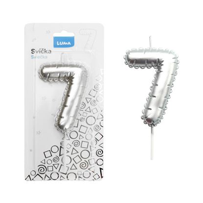 Obrázek Svíčka dortová č. 7 - stříbrná