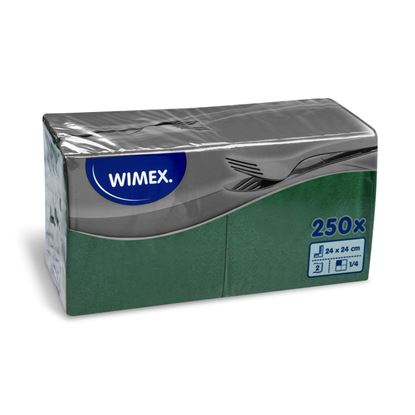 Obrázek Wimex papírové ubrousky koktejlové zelené 2-vrstvé 24 cm x 24 cm 250ks