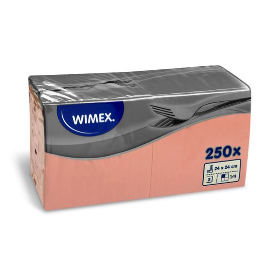 Obrázek z Wimex papírové ubrousky koktejlové apricot 2-vrstvé 24 cm x 24 cm 250ks