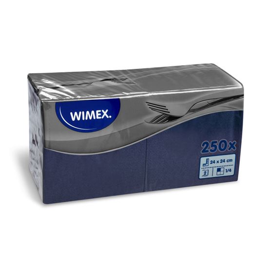 Obrázek z Wimex papírové ubrousky koktejlové tm. modré 2-vrstvé 24 cm x 24 cm 250ks