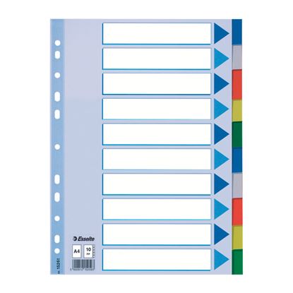 Obrázek Rozdružovač A4 plastový Esselte - barevný / 10 listů