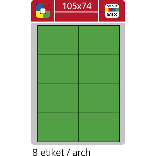 Obrázek z Print etikety A4 pro laserový a inkoustový tisk - 105 x 74 mm (8 etiket/ arch) zelená