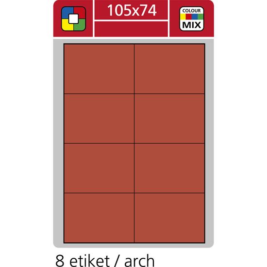 Obrázek z Print etikety A4 pro laserový a inkoustový tisk - 105 x 74 mm (8 etiket/ arch) červená