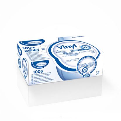 Obrázek Ochranné rukavice vinylové - nepudrované / velikost XL / 100 ks