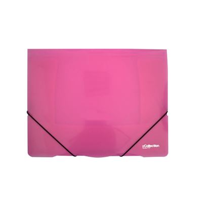 Obrázek Spisové desky s gumou eColection A4 / 3 klopy / růžová