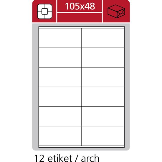 Obrázek z Print etikety A4 PLUS pro laserový a inkoustový tisk - 105 x 48 mm (12 etiket / arch)