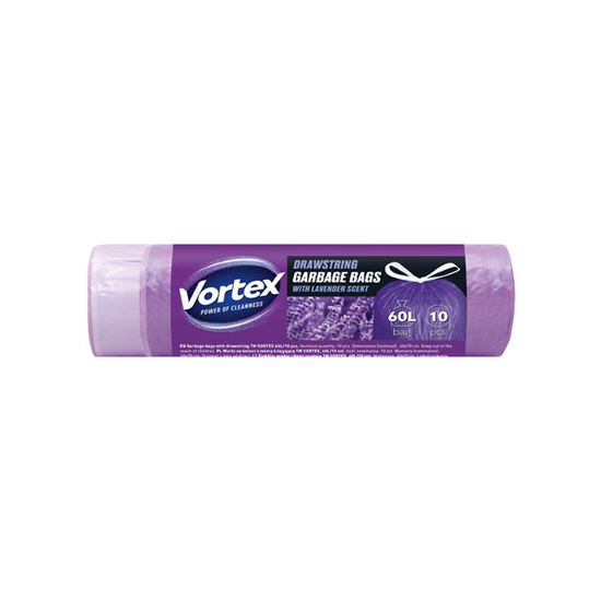 Obrázek z Pytle do koše Vortex stahovací - 60x70 cm / 60l / 10ks / s vůní levandule