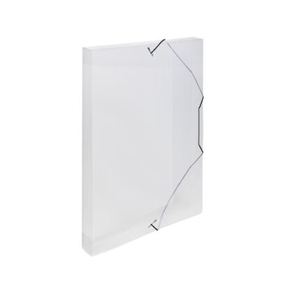 Obrázek Box na spisy A4 s gumou průsvitný - hřbet 3 cm / čirá