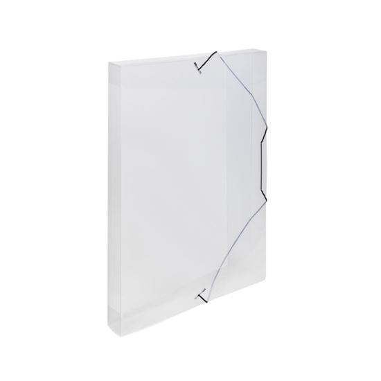 Obrázek z Box na spisy A4 s gumou průsvitný - hřbet 3 cm / čirá