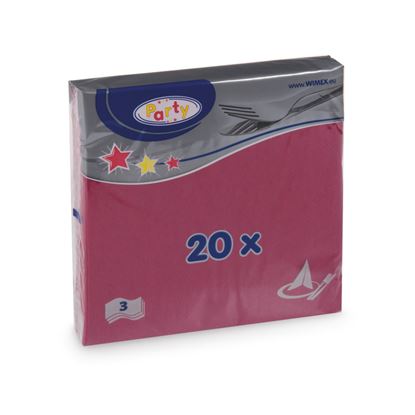 Obrázek Wimex papírové ubrousky bordó 3-vrstvé 33 cm x 33 cm 20 ks