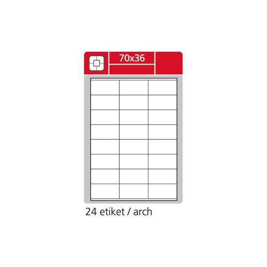Obrázek z Print etikety A4 pro laserový a inkoustový tisk - 70 x 36 mm (24 etiket / arch ) / snímatelné