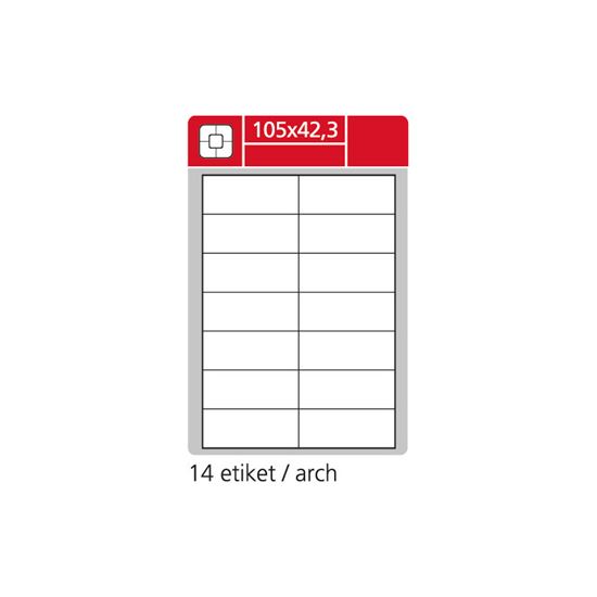 Obrázek z Print etikety A4 pro laserový a inkoustový tisk - 105 x 42,3 mm (14 etiket / arch ) / snímatelné