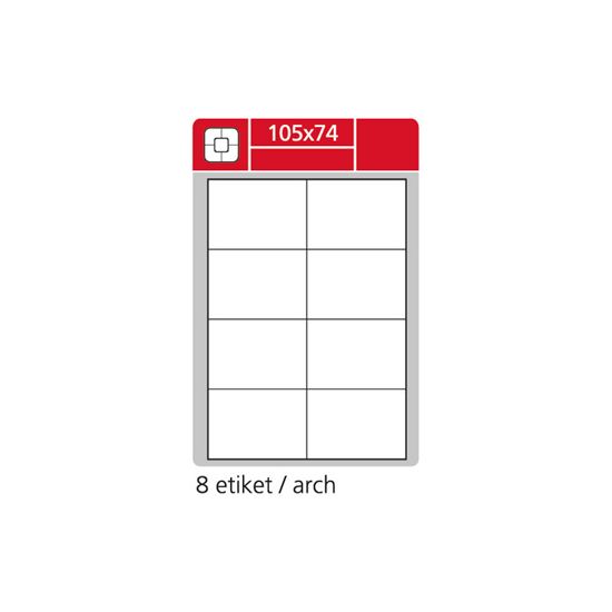 Obrázek z Print etikety A4 pro laserový a inkoustový tisk - 105 x 74 mm (8 etiket / arch ) / snímatelné