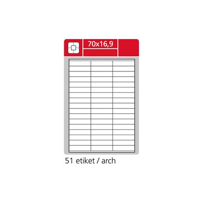 Obrázek Print etikety A4 pro laserový a inkoustový tisk - 70 x 16,9 mm (51 etiket / arch ) / snímatelné
