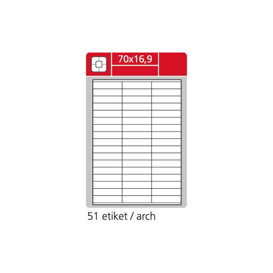 Obrázek z Print etikety A4 pro laserový a inkoustový tisk - 70 x 16,9 mm (51 etiket / arch ) / snímatelné