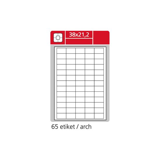 Obrázek z Print etikety A4 pro laserový a inkoustový tisk - 38 x 21,2 mm (65 etiket / arch ) / snímatelné