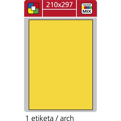 Obrázek Print etikety A4 pro laserový a inkoustový tisk - 210 x 297 mm (1 etiketa/ arch) žlutá