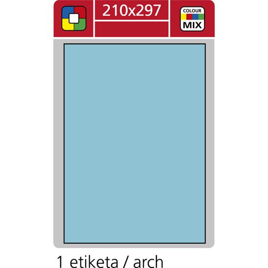 Obrázek z Print etikety A4 pro laserový a inkoustový tisk - 210 x 297 mm (1 etiketa/ arch) modrá