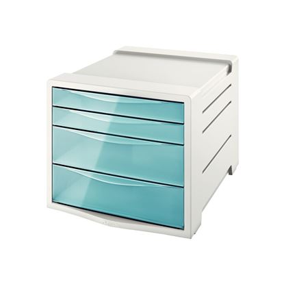 Obrázek Zásuvkový box Colour´Ice - ledově modrá / 2+2 zásuvky