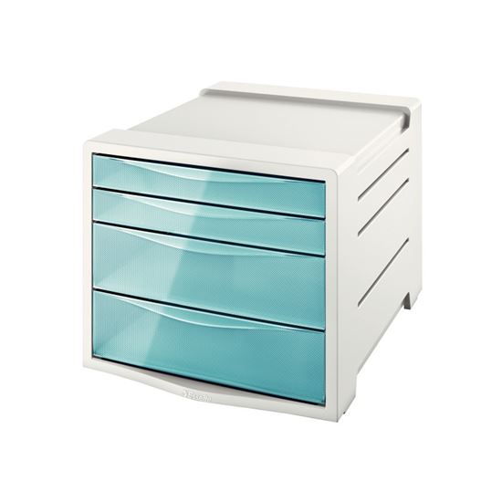 Obrázek z Zásuvkový box Colour´Ice - ledově modrá / 2+2 zásuvky