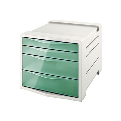 Obrázek Zásuvkový box Colour´Ice - ledově zelená / 2+2 zásuvky