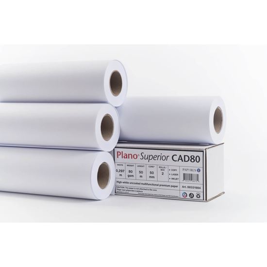 Obrázek z Plotrový papír v roli Plano Superior - 297 mm x 50 m x 50 mm / 80 g