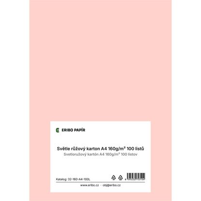Obrázek Barevný karton - A4 / 160 g / světle růžová