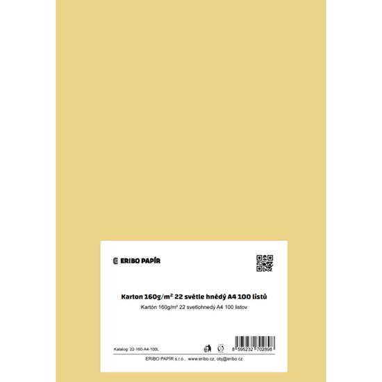 Obrázek z Barevný karton - A4 / 160 g / hnědá