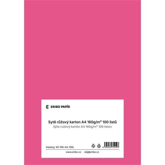 Obrázek z Barevný karton - A4 / 160 g / sytě růžová