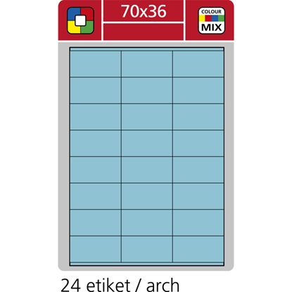 Obrázek Print etikety A4 pro laserový a inkoustový tisk - 70 x 36 mm (24 etiket/ arch) modrá
