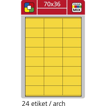Obrázek Print etikety A4 pro laserový a inkoustový tisk - 70 x 36 mm (24 etiket/ arch) žlutá