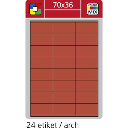 Obrázek Print etikety A4 pro laserový a inkoustový tisk - 70 x 36 mm (24 etiket/ arch) červená