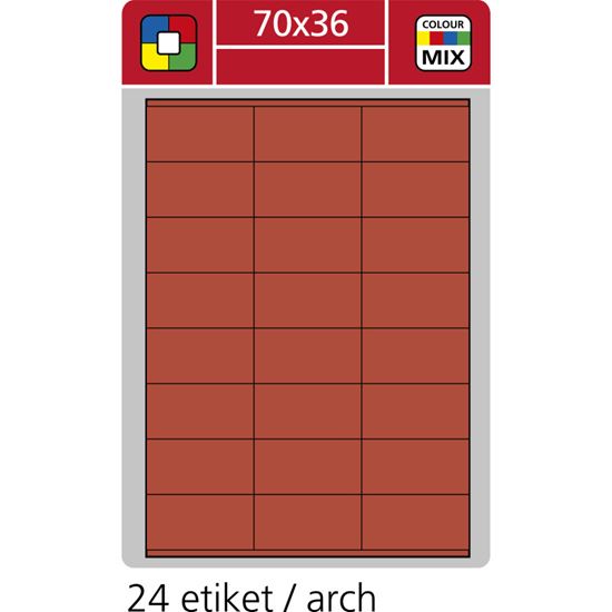 Obrázek z Print etikety A4 pro laserový a inkoustový tisk - 70 x 36 mm (24 etiket/ arch) červená