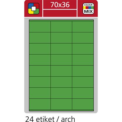 Obrázek Print etikety A4 pro laserový a inkoustový tisk - 70 x 36 mm (24 etiket/ arch) zelená