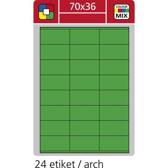 Obrázek z Print etikety A4 pro laserový a inkoustový tisk - 70 x 36 mm (24 etiket/ arch) zelená