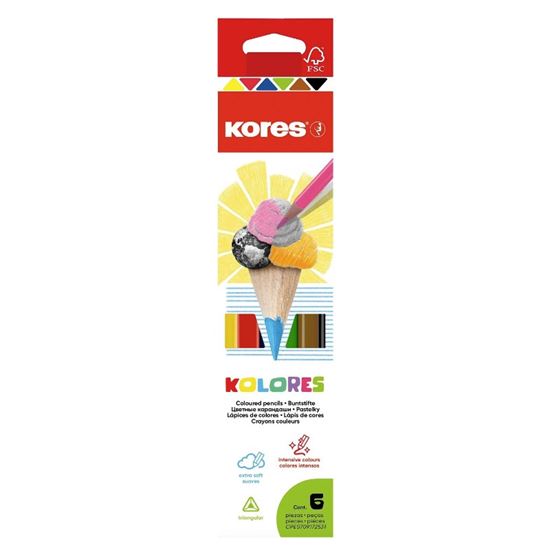 Obrázek z Pastelky Kores Kolores trojhranné / 6 barev