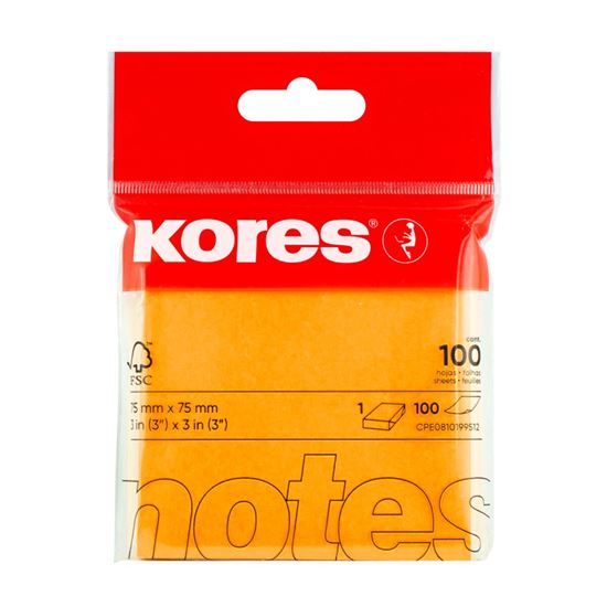 Obrázek z Samolepicí bloček Kores neon - oranžová
